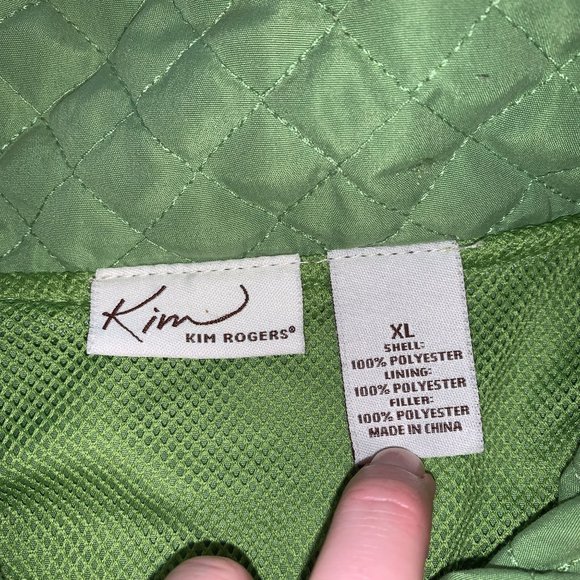 Kim Rogers Women's XL Green Mesh Lined Lightweight Full Zip Jacket - Picture 2 of 8